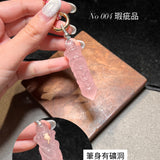 No 004 粉晶九尾狐文昌筆 (瑕疵品)￼￼