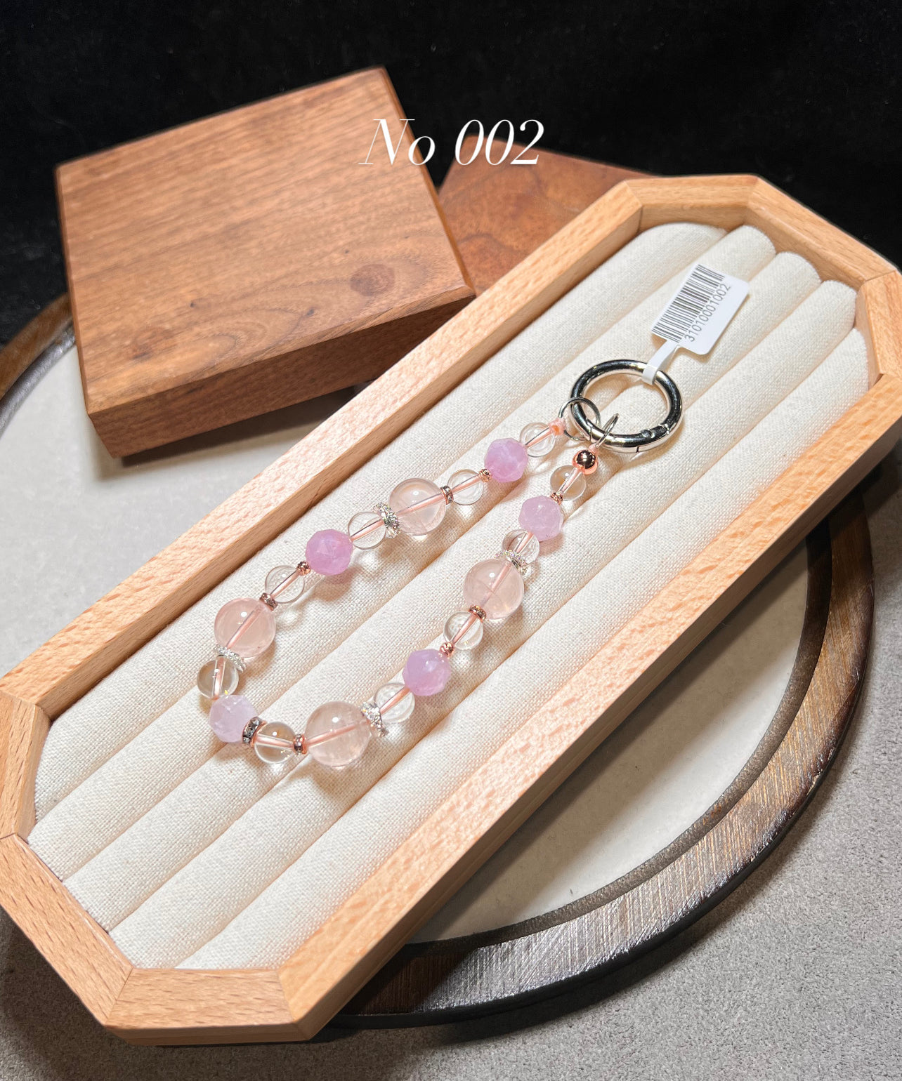 紫鋰輝x彩虹粉晶手機繩